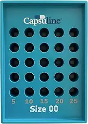 Capsu-TRAY manual capsule holding tray by Capsuline - Suitable for Size 00 empty capsules - 25 Count by Capsuline - Size 00