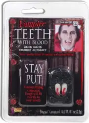 Vampire Fangs / Teeth With Blood, Goth, Dracula Cosplay NEW SEALED