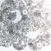 Round Sequin 1.5" Steampunk Clockworks on White Opaque Loose Couture Paillettes