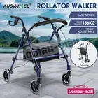 Lightweight 4 Wheel Rollator Walker with Seat for Seniors Rolling Walking Blue
