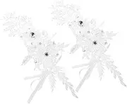[MOBUTOFU] Elegant Lace Wedding Gloves for Women Fingerless Bridal Party Gloves in White