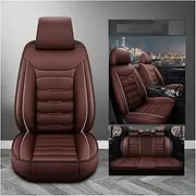 Car Seat Cover Set for Chevrolet for Spark for Captiva for Camaro for Lova for Aveo for Trailblazer for Tracker Universal Leather 3D Car Seat Cover Auto Seat Cover(Coffee 5seat)