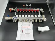 8 Loop Stainless Steel Radiant Heat Manifold w/ 1/2" Sharkbite Loops 24935
