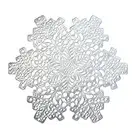 Wintop 16.5' Pressed Vinyl Non-Slip Placemats, Set of 6, Snowflake Silver