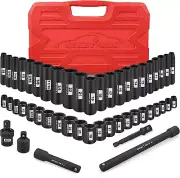 3/8-Inch Drive Impact Socket Set,49 Pieces,Sae/Metric,Deep/Shallow,(5/16"-3/4",8