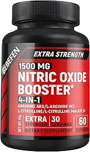 Nitric Oxide 4in1 Supplement with L-Arginine & L-Citrulline – Supports Energy, Performance & Heart Health – 60 Capsules – 30 Days Supply