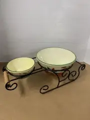 3 Piece Holiday Christmas Sleigh Set Removable Veggie Chip And Dip Party Set