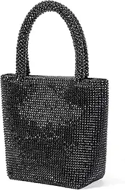 [TUSLOT] Evening Bag Clutch for Women Ladies Sparkling Party Cocktail Prom Wristlet Handbag Formal Dressy Wedding Bag, Black