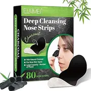 Blackhead Remover Pore Strips, 80 Counts Charcoal Deep Cleansing Nose Strips for Blackhead Removal and Pore Unclogging, Nose Blackhead Remover Strips, Black Head Remover for Women & Men