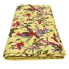 Indian Cotton Quilted Bedcover Bohemian Handmade Throw Hippie Stitched Throw Bed