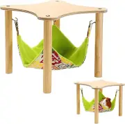 Lxcshljx Guinea Pig Hammock Hideout with Wooden Stand, Double-Sided Hanging H...