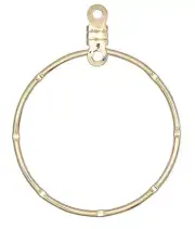 Beading Hoop,10 Gold Plated Steel 26mm Round Notched Ring with Closed Loop