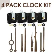 4Pcs Clock Movement Mechanism with Hooks and 4 Walnut Different Hands Clock1950