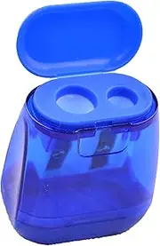 Pencil Sharpener Eraser, Colorful, 2 Sharpening Holes, Pencil Sharpener, for Kids & Colored Pencils，Manual Pencil Sharpener, Pencils Sharpener, Handheld Pencil Sharpener-4 Pack, (blue)