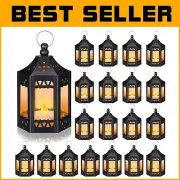 Charming 20 Pcs Mini Black LED Lanterns with Flickering Effect – Ideal for Decor