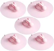 5pcs Silicone Kitchen Sink Strainer Adorable Shape Drain Cover for Bathroom Sink Drain Odor-Proof