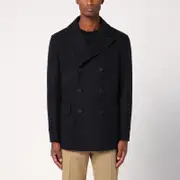 [Tagliatore] Blue wool blend short double-breasted coat 54 IT Blue