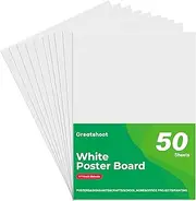 Greatshoot Poster Board 50Pcs, 11x14 White Poster Paper, 240GSM Thickness Poster Board Bulk for School Arts & Crafts, DIY Art, Signs, Small Posters, Exhibits, Painting, and More