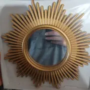Mirror Sunburst Round Plastic Multicolor Modern Wall Mount Small 9.5 Inch