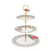 PIP Studio Blushing Birds Khaki 3 Layer Cake Stand