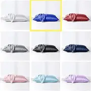 100% Mulberry Silk One Side Standard Pillow Case Slip Genuine Silk (1PC) (Navy - Royal Blue)
