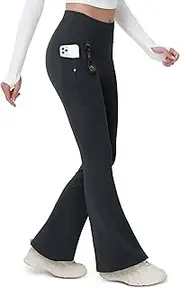 [MAGCOMSEN] Women's Fleece Lined Flare Pants Waterproof Insulated Winter Pants High Waisted Bootcut Hiking Yoga Leggings