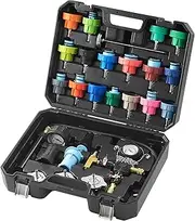 VEVOR 28 pcs Universal Radiator Pressure Tester Kit, Coolant Pressure Tester Kit with Manual Pump and Color-coded Test Caps, Coolant Vacuum Refill kit for Cars Motorcycles Trucks Cooling System