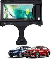 Car Wireless Charger for BMW X3/X4/X3M/X4M 2019-2024 All Models, 15W Fast Charing Plate with 27W USB Center Console Accessory Box for i-Phone Sam-Sung
