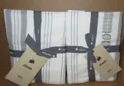 West Elm Organic Jacquard Striped EURO Shams Set of two Pearl Gray Brand New