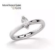 Natural Marquise Solitaire Diamond Engagement Ring Platinum 0.50Ct G/SI1