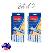 Vileda Microfibre Flip Flat Mop Refill Blue White Bulk Value Set