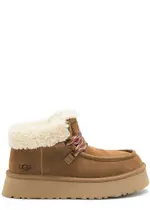 Ugg Funkarra Cabin Suede Flatform Ankle Boots , Boots, Lace up Front - Tan - 5 5