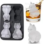 3D Cat Ice Cube Mold Fun Shapes Cat Lover Gifts Silicone Large Craft Ice Mold for Whiskey Cocktails Bourbon