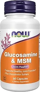 NOW Supplements, Glucosamine & MSM plus Chondroitin Sulfate, 60 Count Veg Capsules