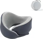 Travel and Airplane Pillows Grey U-Shaped Travel Pillow Memory Foam Real Sleeping Experience on Long Flights - Neck and Cheek Support Portable, Lightweight Flight Pillow Length Adjustable