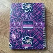 VERA BRADLEY Spiral Bound Mini Notebook w/Pocket Pink Purple Flowers NEW