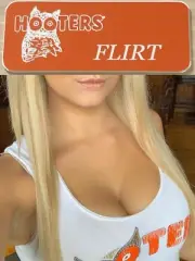 NEW! HOOTERS Girl Uniform NAME TAG Collectible Halloween Costume Pin Tag FLIRT