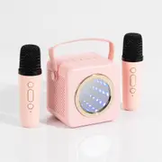 X Echo Mini Karaoke Bluetooth Speaker 8W with Dual Microphones Pink