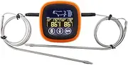 [Generic] Digital Meat Temperature Thermometer Probe Touch Screen Waterproof Meat Barbecue Temperature Measure Tool with 2 Probes Oven Cooking BBQ Temperature Meter Timer Mode for Grilling BBQ Cook