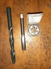 HSS machine RH Hand tap + split die button+Taping Drill set SAE UNC UNF UNEF UNS
