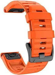 YOOSIDE QuickFit Watch Band for Garmin Fenix 6X Pro/Sapphire,26mm Soft Non-allergenic Silicone Sport Waterproof Wristband Strap for Garmin Fenix 5X/5X Plus,Fenix 3,Quatix 3,Tactix Bravo (Orange)