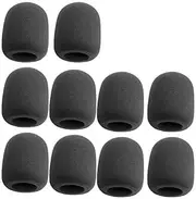 E Support Black Handheld Stage Microphone Windscreen Foam Mic Cover Karaoke DJ Pack of 10