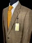 NWT ALAN FLUSSER EXTRA LIGHT TWEED WINDOWPANE BLAZER SZ M ELBOW PATCHES