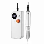 Portable Nail Drill Kit Rechargeable Nail Machine Electric Cordless Efile Nail Drill Set with 6 Nail Bits, Manicure Pedicure Tool,White