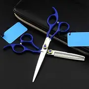 Hair Cutting Scissors, 6 inch Professional Japan Blue Hair Scissors Set Salon Hair Cutting Barber Haircut thinning Shears Hairdressing Scissors