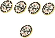 VICASKY 5pcs Dealer Button Poker Game Accessories Metal Markers Game Supplies Number Chips Smooth Touch Poker Chip Dealer