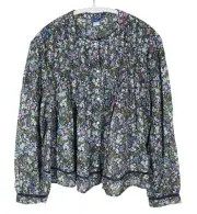 OLD NAVY Ditsy Floral Crochet Pintuck Peasant Top XL NWT Boho Prairie Hippie