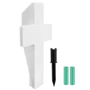 Garden Decor Cross Shape Auto On Grave Light Gift Memorial Outdoor Solar Powered