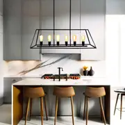 Pendant Light 6Lt in Matt Black or Brushed Chrome