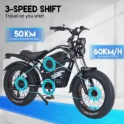 Electric Bicycle Bike 2000W 48V Dual Shock 20" Fat Tire Adult Mountain Ebike